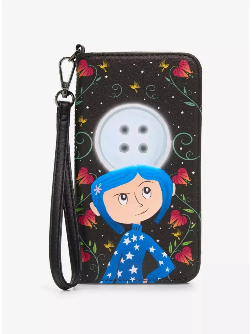Loungefly Coraline Wallet Wristlet Floral Tech Wallet Snap New